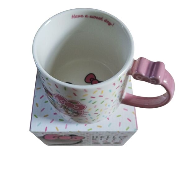 Sanrio Hello Kitty Cafe Mug with Sprinkles Exclusive New In Box 16 oz. Pink Bow - Picture 7 of 13